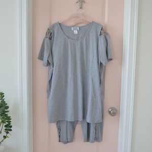 Grey Lounge Set with Cut Out Details